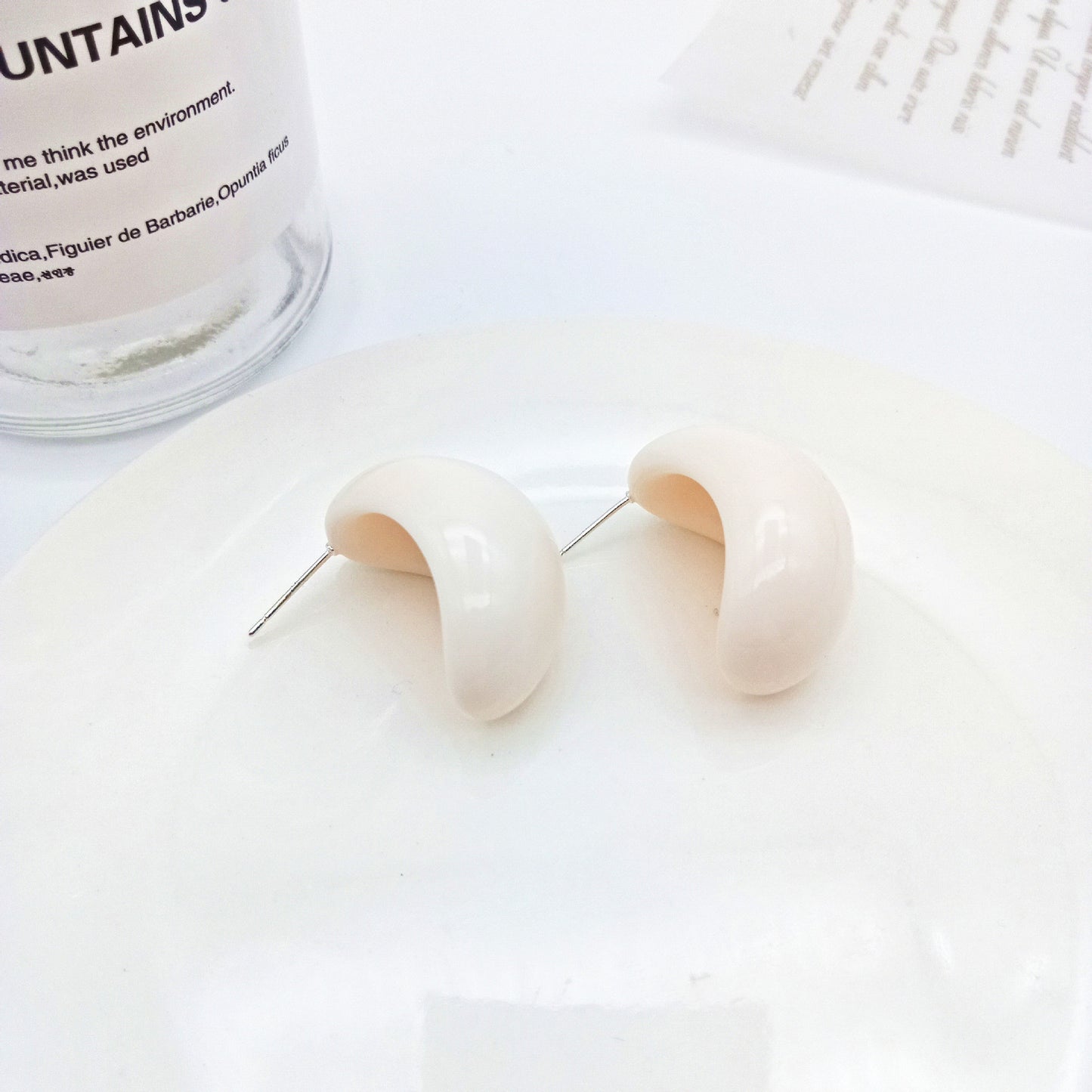 1 Pair Simple Style Round Square Heart Shape Alloy Enamel Stoving Varnish Valentine's Day Women's Ear Studs