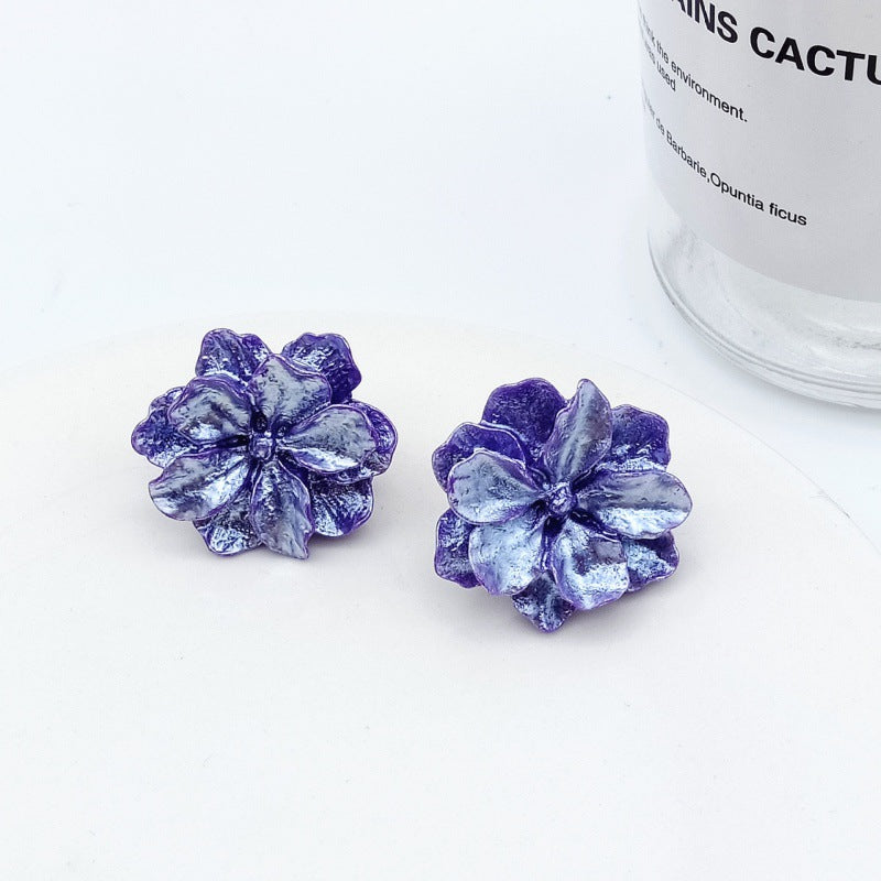 1 Pair Simple Style Flower Resin Women's Ear Studs