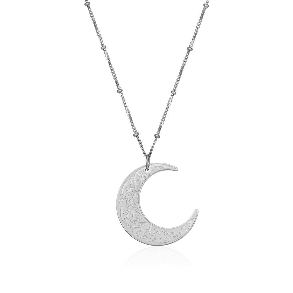 Simple Style Moon Titanium Steel Plating Pendant Necklace 1 Piece