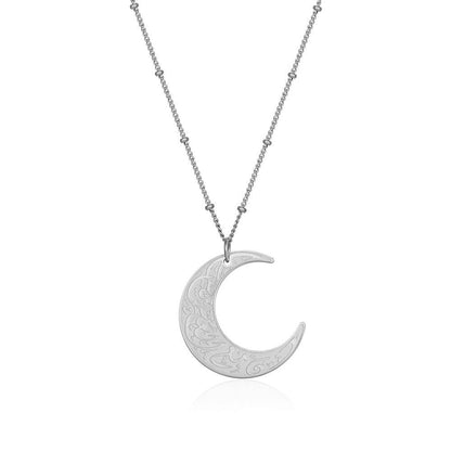 Simple Style Moon Titanium Steel Plating Pendant Necklace 1 Piece