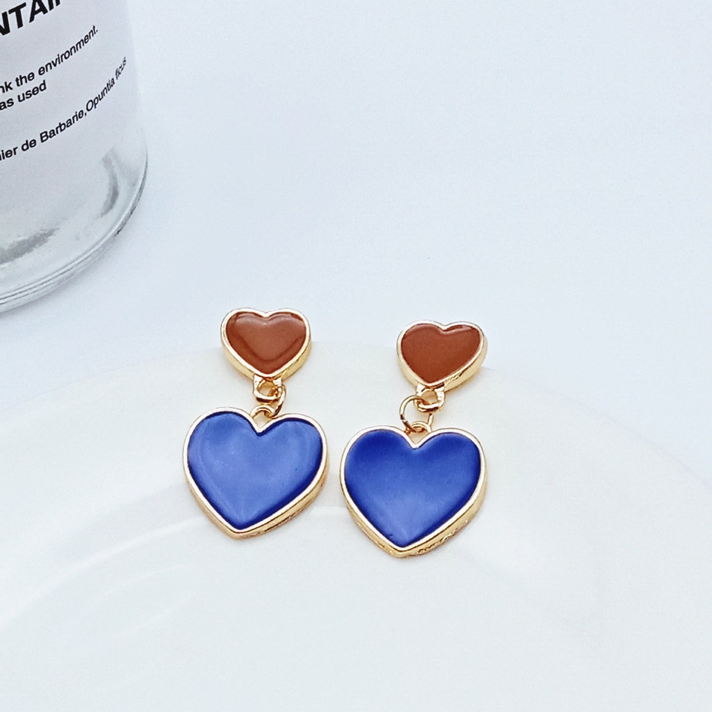 1 Pair Fashion Heart Shape Alloy Enamel Valentine's Day Women's Drop Earrings