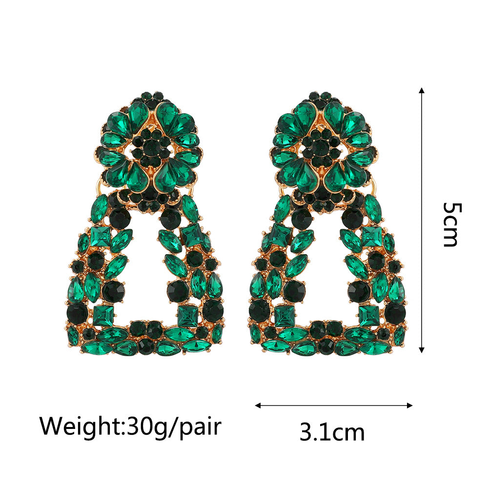 1 Pair Fashion Flower Metal Plating Inlay Artificial Gemstones Women's Drop Earrings