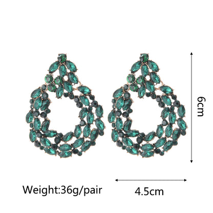 1 Pair Fashion Flower Metal Plating Inlay Artificial Gemstones Women's Drop Earrings