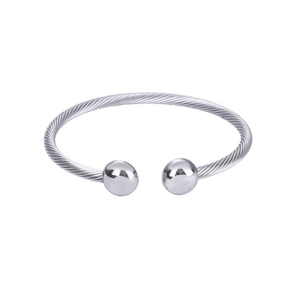 Fashion C Shape Stainless Steel Copper Bangle