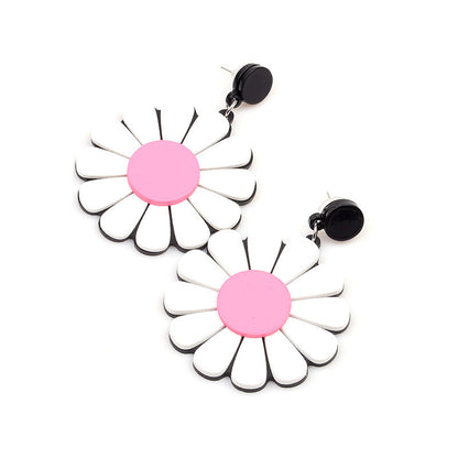 1 Pair Sweet Flower Arylic Women's Drop Earrings