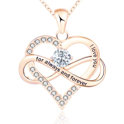 1 Piece Fashion Heart Shape Alloy Plating Rhinestones Birthstone Women's Pendant Necklace