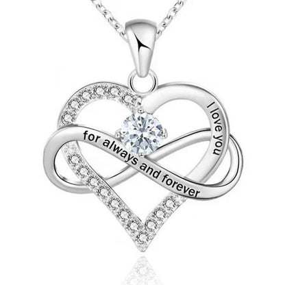 1 Piece Fashion Heart Shape Alloy Plating Rhinestones Birthstone Women's Pendant Necklace