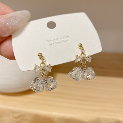 1 Pair Retro Heart Shape Flower Alloy Plating Artificial Pearls Rhinestones Women's Drop Earrings