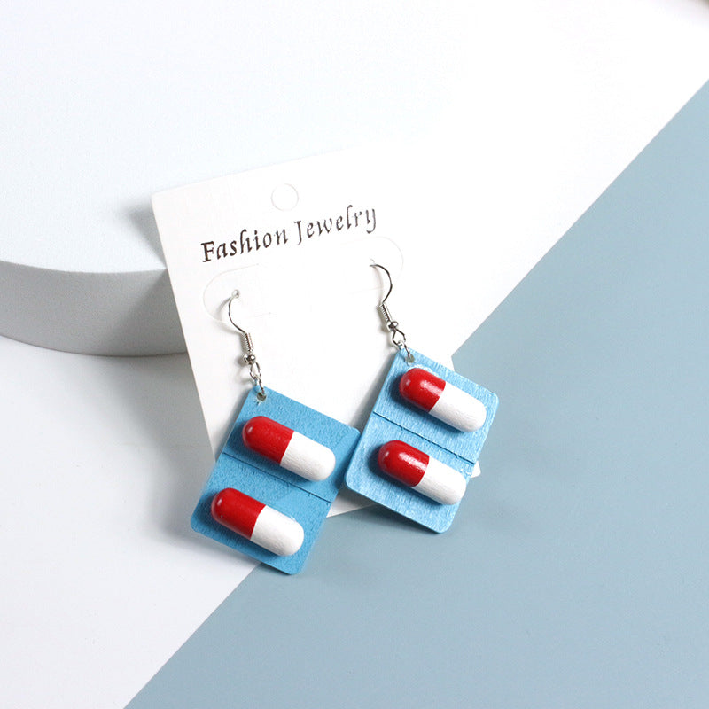 1 Pair Novelty Capsule Plastic Resin Women's Drop Earrings