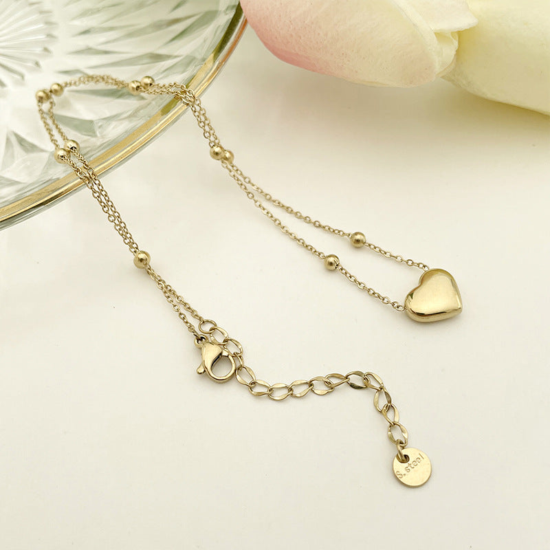 Fashion Heart Shape Stainless Steel Plating Pendant Necklace 1 Piece