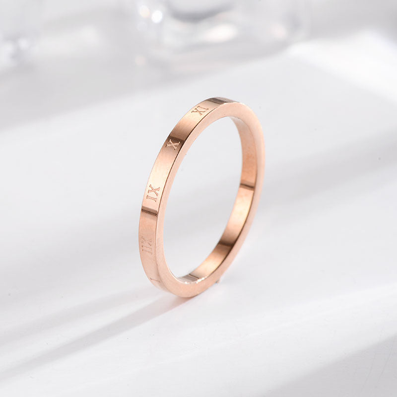 Simple Style Solid Color Titanium Steel Polishing Rings