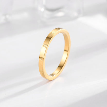 Simple Style Solid Color Titanium Steel Polishing Rings