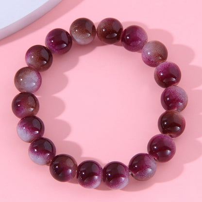 1 Piece Fashion Round Glass Beaded Women's Bracelets