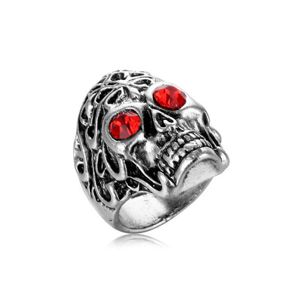 1 Piece Hip-hop Crown Snake Skull Alloy Plating Inlay Rhinestones Unisex Open Ring