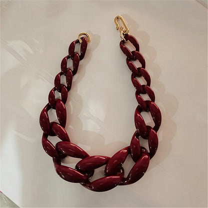 Casual Solid Color Resin Chain Women's Necklace