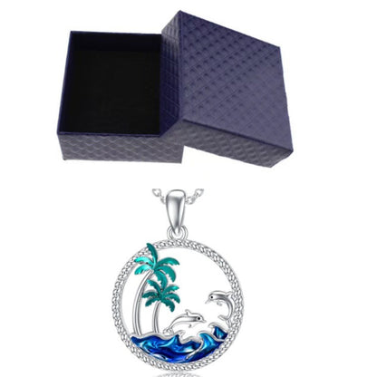 Simple Style Coconut Tree Spray Dolphin Copper Plating Pendant Necklace 1 Piece