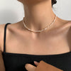 Baroque Style Solid Color Freshwater Pearl Copper Beaded Necklace