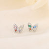 Sweet Butterfly Copper Plating Zircon Ear Studs 1 Pair