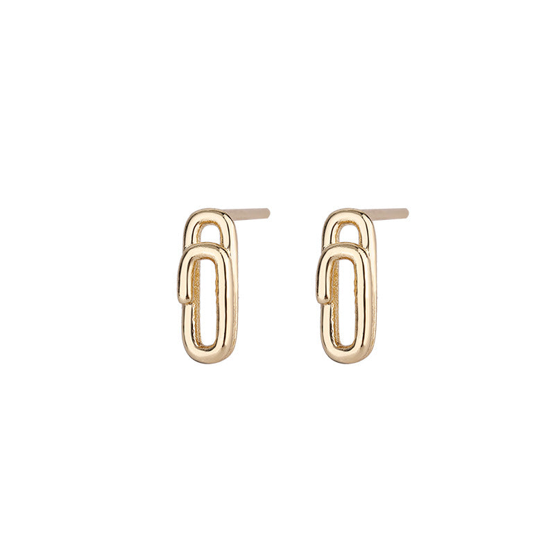 Simple Style Geometric Copper Plating Ear Studs 1 Pair