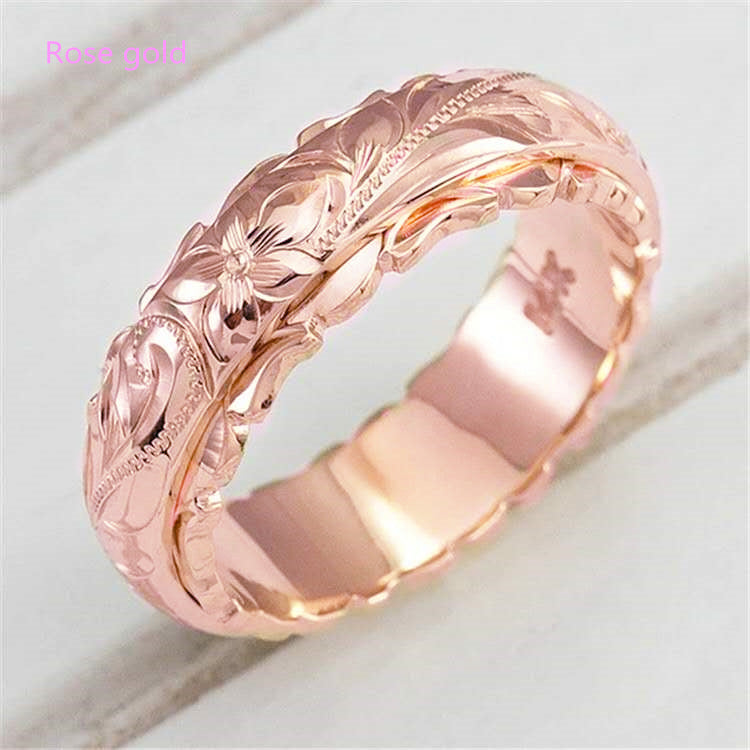 1 Piece Fashion Flower Alloy Carving 14k Gold Plated Women's Rings