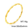 Simple Style C Shape Bamboo Stainless Steel Plating Gold Plated Bangle