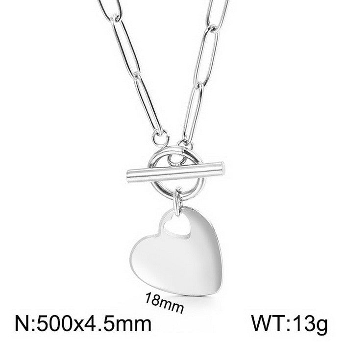 Fashion Star Heart Shape Titanium Steel Plating Pendant Necklace 1 Piece