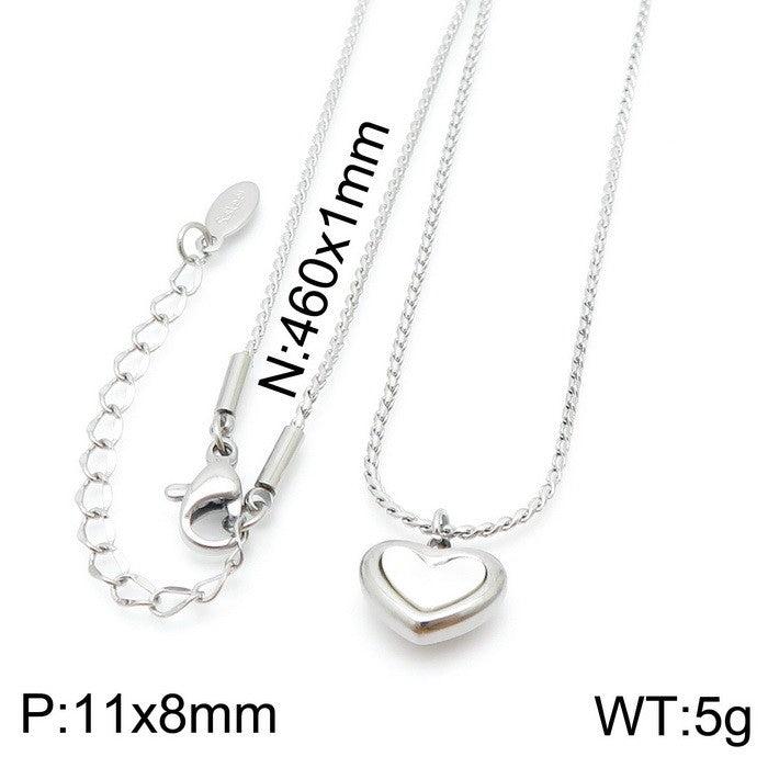 Fashion Star Heart Shape Titanium Steel Plating Pendant Necklace 1 Piece