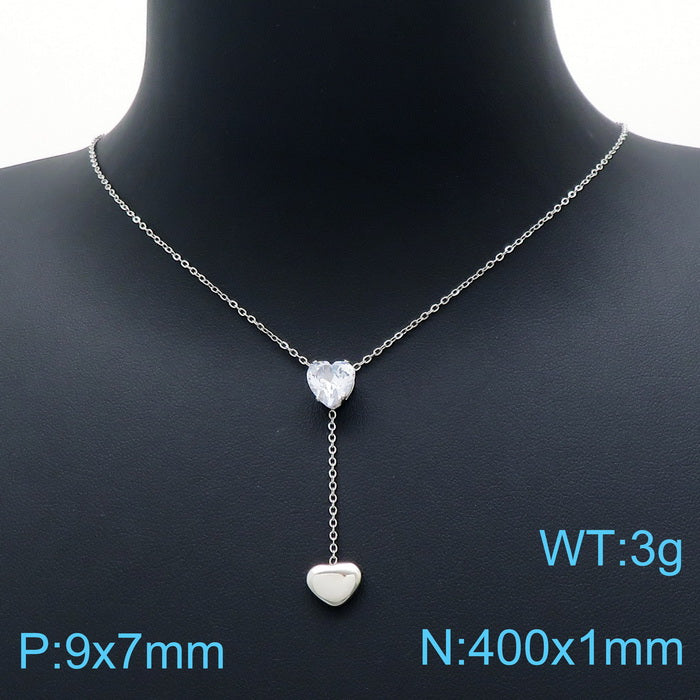 Fashion Star Heart Shape Titanium Steel Plating Pendant Necklace 1 Piece