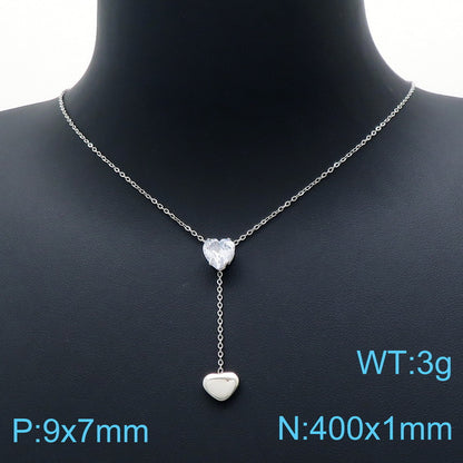 Fashion Star Heart Shape Titanium Steel Plating Pendant Necklace 1 Piece