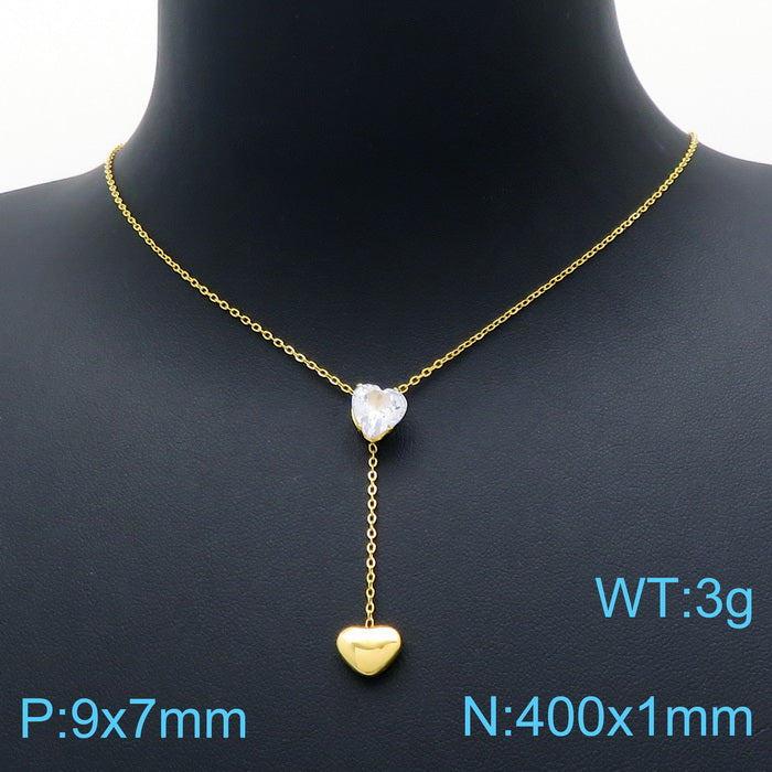 Fashion Star Heart Shape Titanium Steel Plating Pendant Necklace 1 Piece