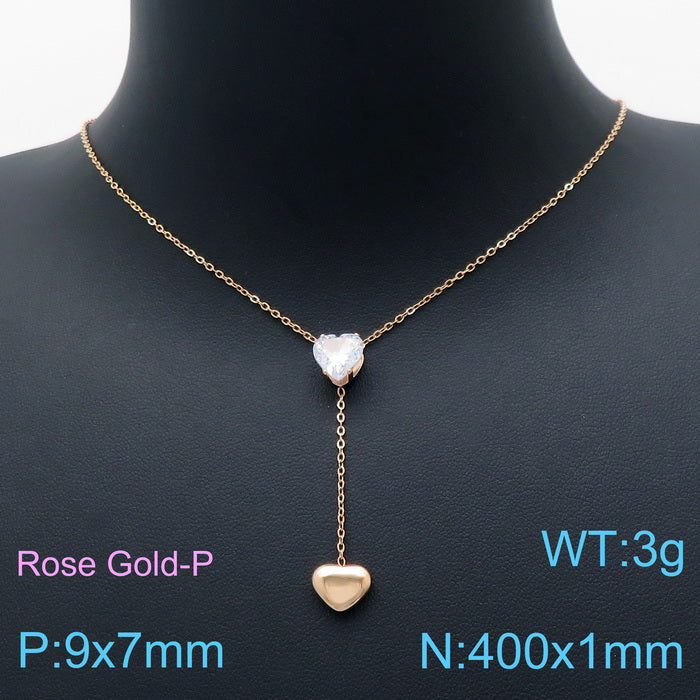 Fashion Star Heart Shape Titanium Steel Plating Pendant Necklace 1 Piece