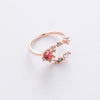 Fashion Heart Shape Copper Plating Inlay Zircon Rings 1 Piece