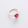 Fashion Heart Shape Copper Plating Inlay Zircon Rings 1 Piece