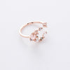 Fashion Heart Shape Copper Plating Inlay Zircon Rings 1 Piece