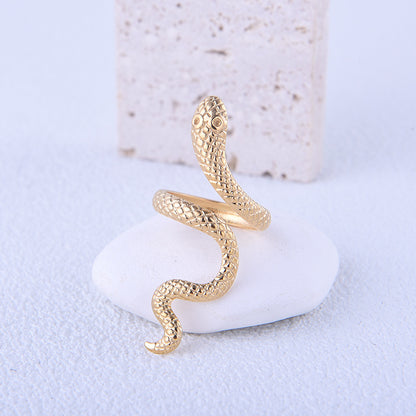 Exaggerated Snake Stainless Steel Rings 1 Piece