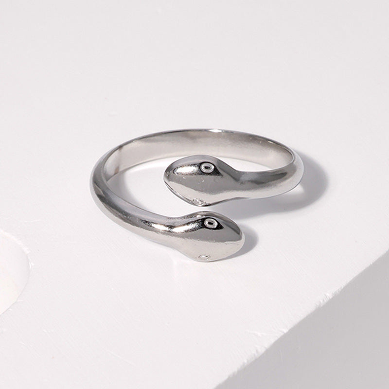 Simple Style Snake Stainless Steel Open Rings