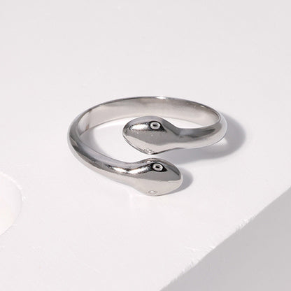 Simple Style Snake Stainless Steel Open Rings