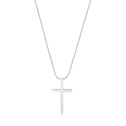 Simple Style Cross Titanium Steel Polishing Pendant Necklace 1 Piece