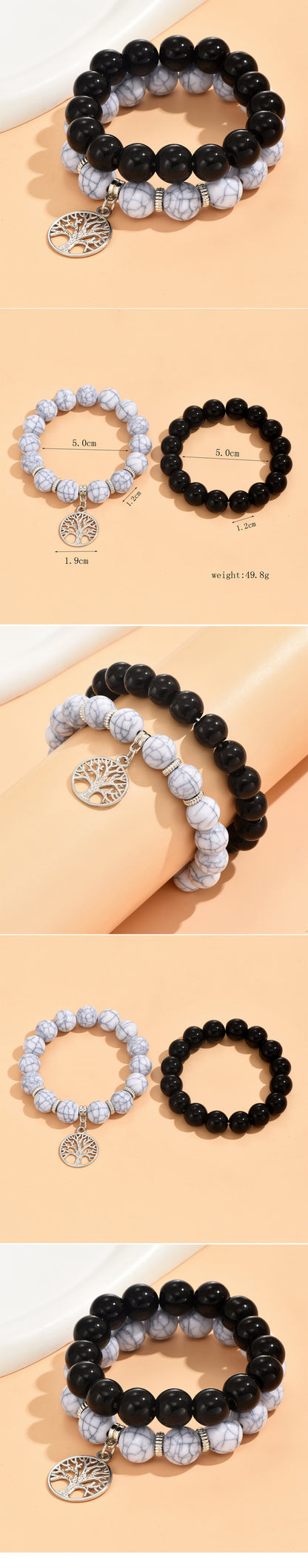 2 Piece Set Fashion Tree Alloy Resin Beaded Women's Bracelets