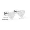 Fashion Heart Shape Stainless Steel Plating Ear Studs 1 Pair