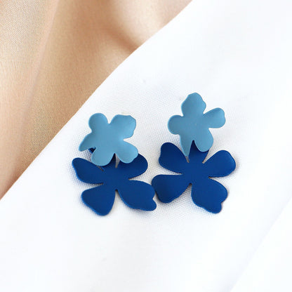 1 Pair Fashion Flower Alloy Stoving Varnish Women's Ear Studs