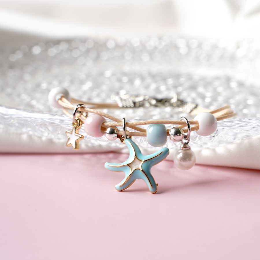 1 Piece Sweet Star Flower Alloy Inlay Artificial Pearls Women's Bracelets