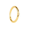 Simple Style Solid Color Copper Inlay Artificial Diamond Rings 1 Piece