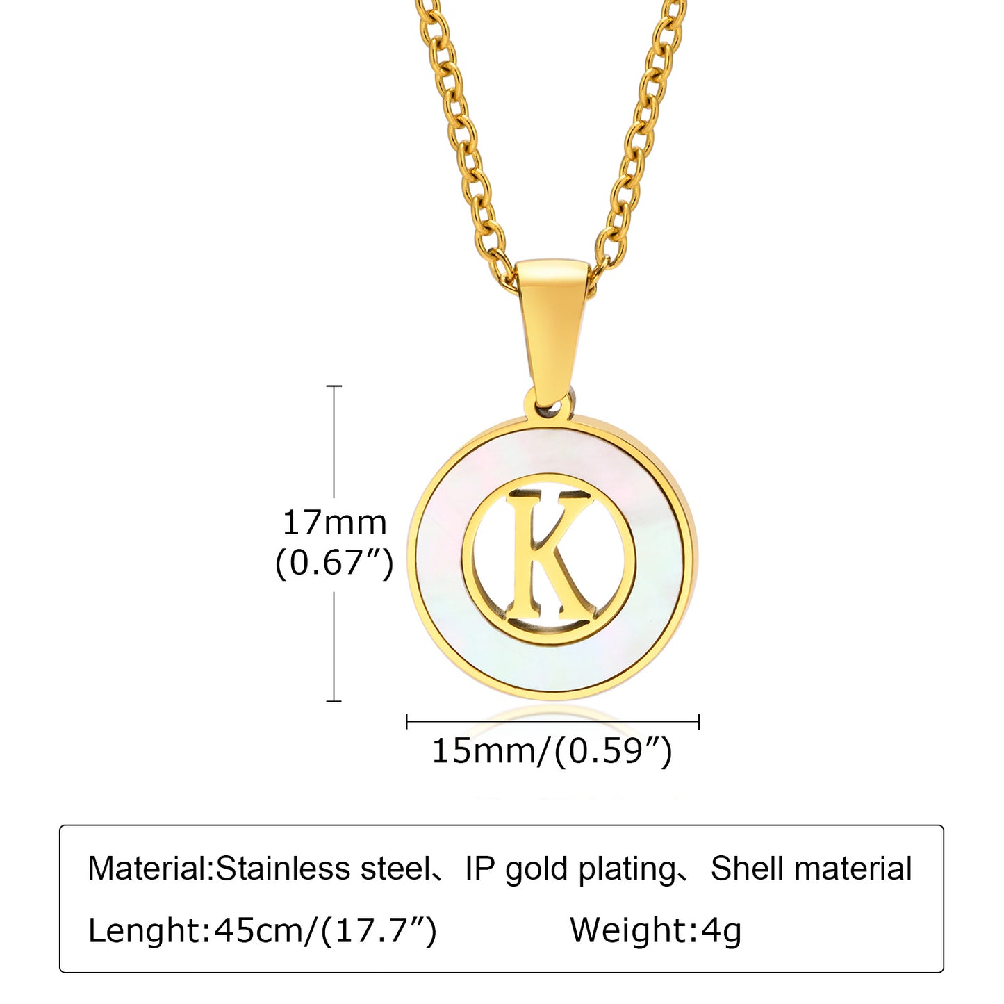 Fashion Letter Stainless Steel Titanium Steel Plating Pendant Necklace 1 Piece