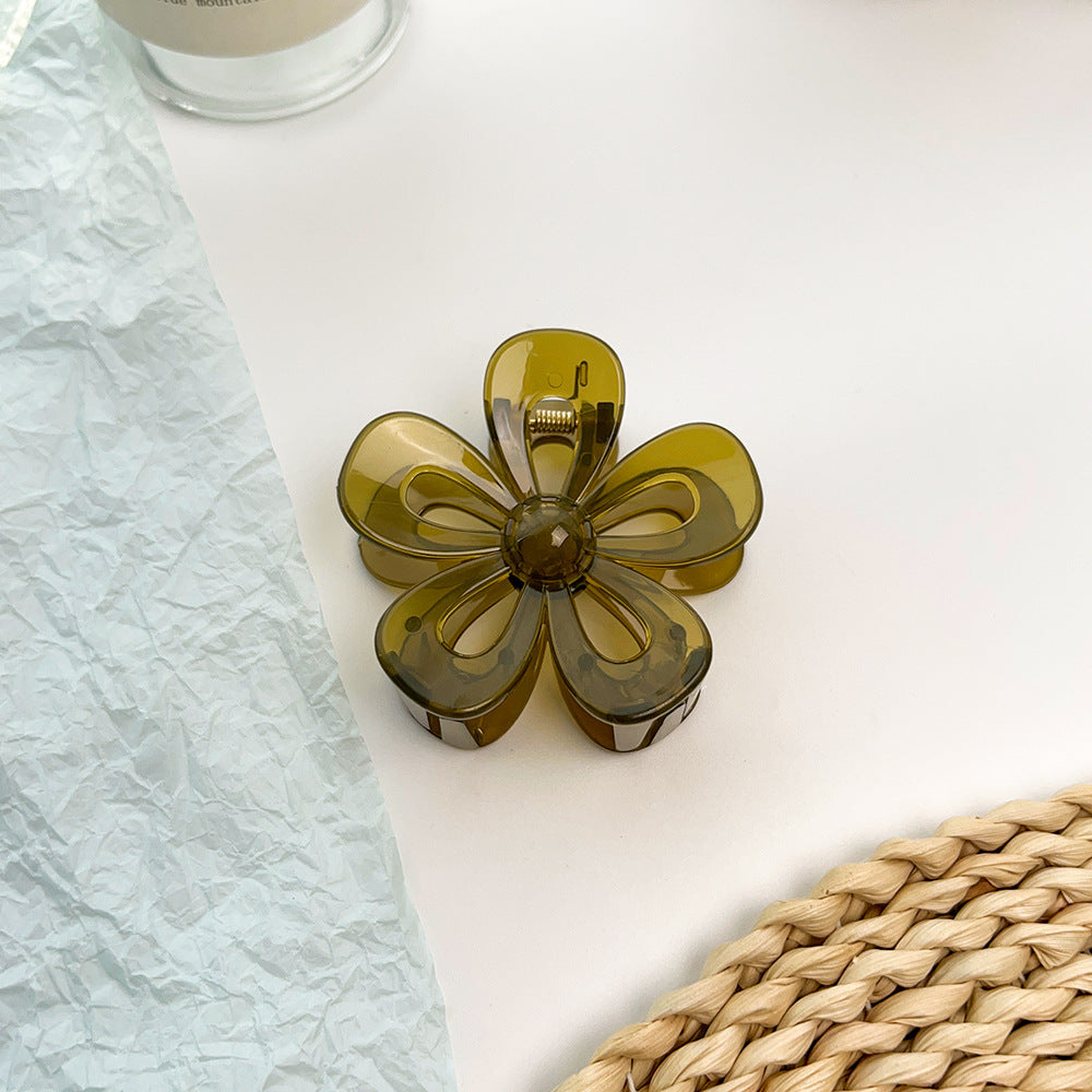 Fashion Flower Plastic Resin Hair Clip 1 Piece