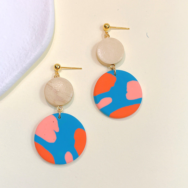 1 Pair Fashion Round Soft Clay Women's Drop Earrings