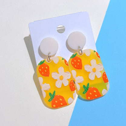 1 Pair Fashion Flower Arylic Women's Drop Earrings