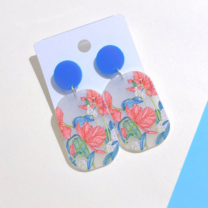 1 Pair Fashion Flower Arylic Women's Drop Earrings