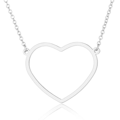 Sweet Heart Shape Stainless Steel Pendant Necklace 1 Piece