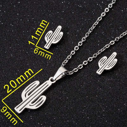 1 Piece 1 Pair Casual Heart Shape Titanium Steel Plating Earrings Necklace